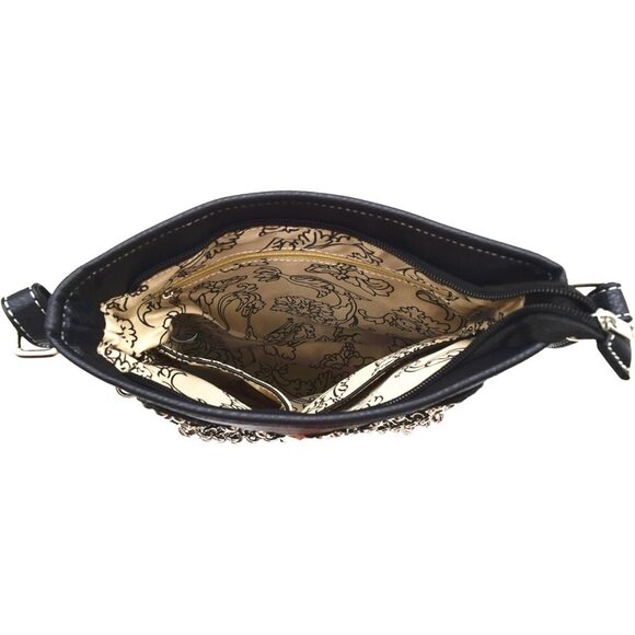 Sugar Skull Crossbody Bag Leather Purse Women Skeleton Day of Dead - Picture 4 of 4